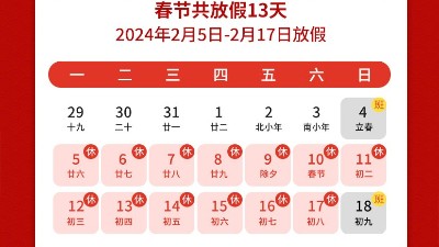 瑞龍呈祥，<i style='color:red'>新年</i>新禧丨靈科超聲波2024年春節(jié)放假通知